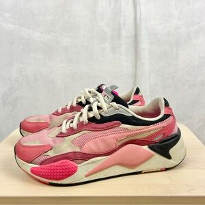 PUMA Puzzle RS-X3 Sneakers Rapture‎ Rose Pink Women's 10 Chunky Cushioned